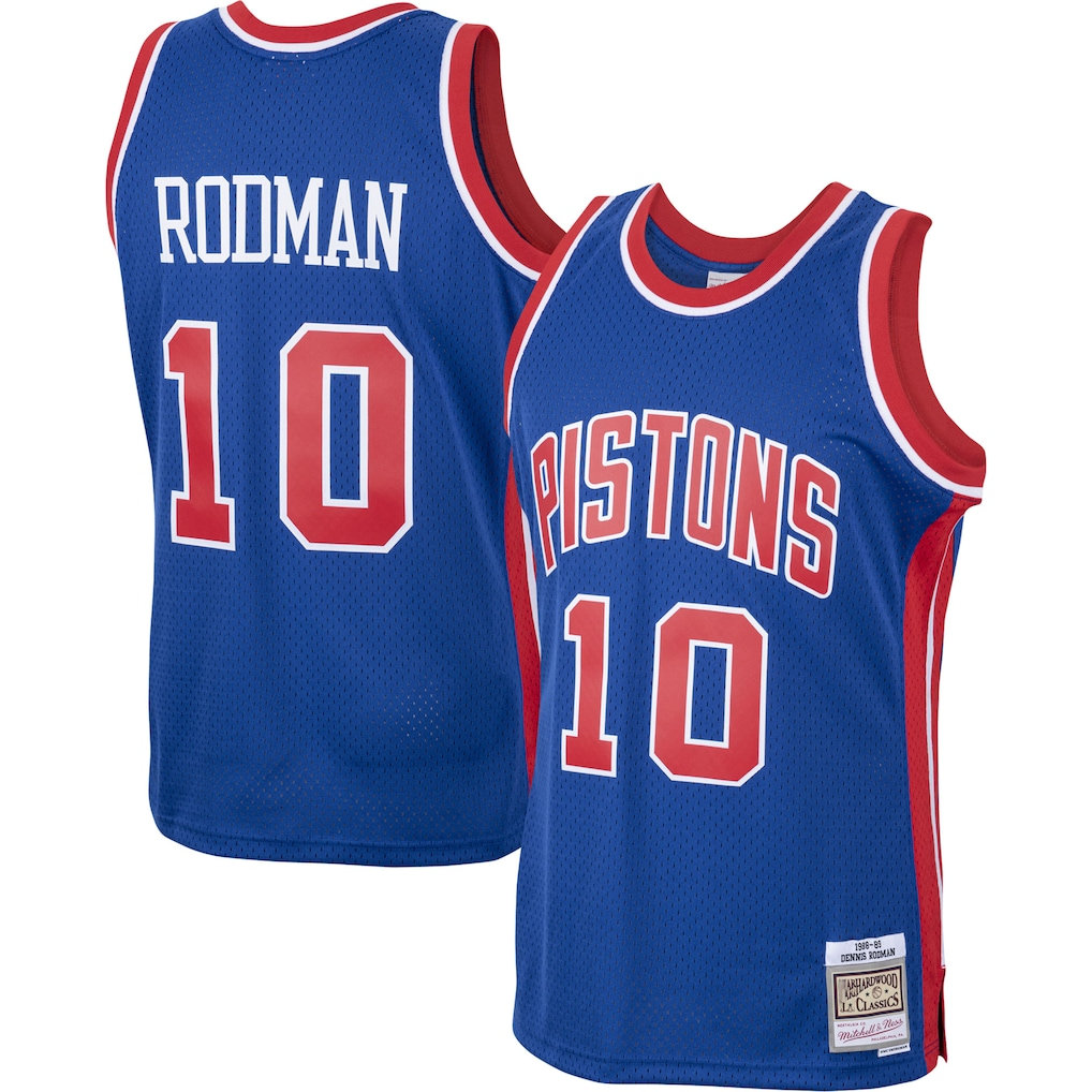 Trusc D.Pistons #10 Dennis Rodman Mitchell & Ness Royal 198889 Hardwood Classics Swingman Jerseys