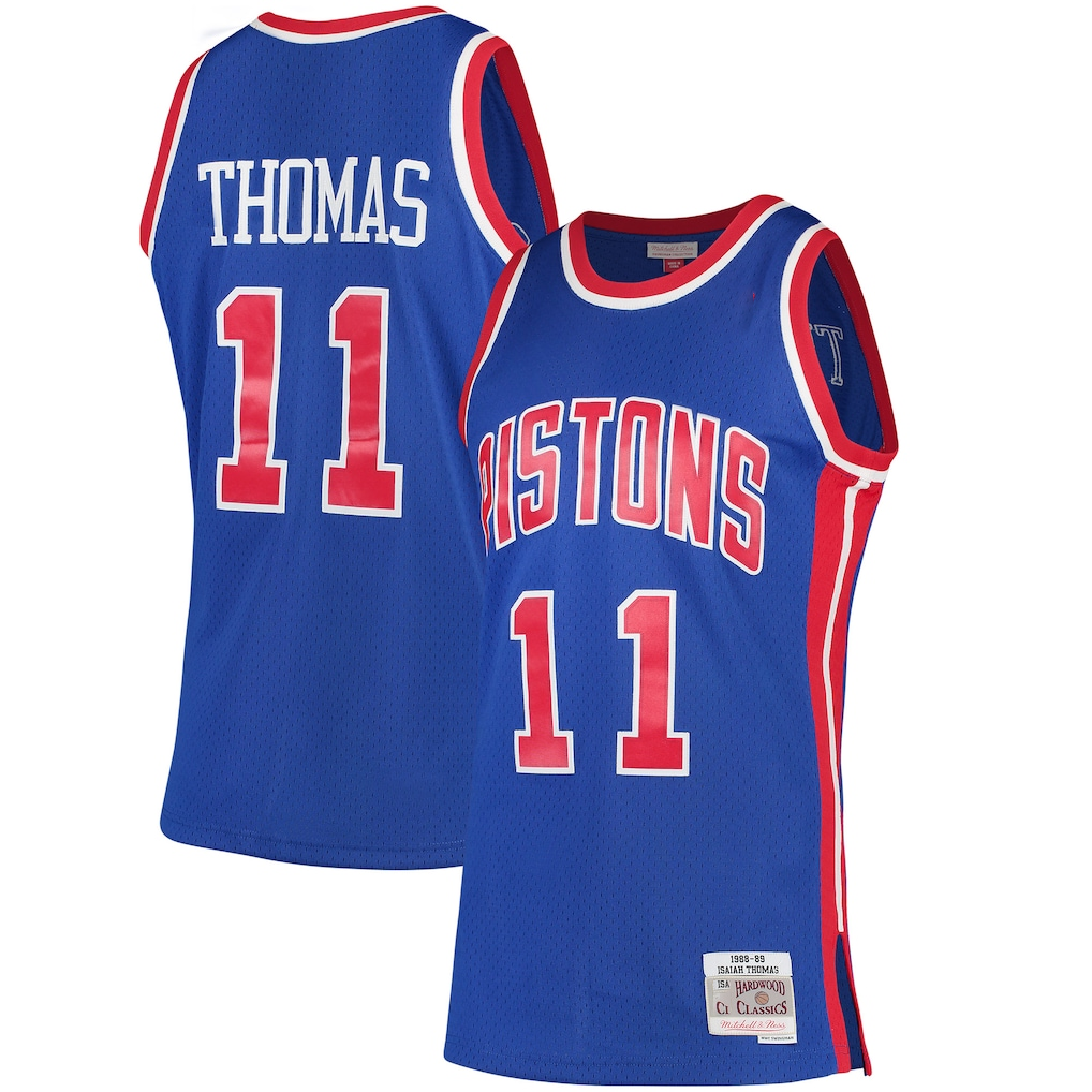 Trusc D.Pistons #11 Isiah Thomas Mitchell & Ness Blue 198889 Hardwood Classics Swingman Jerseys