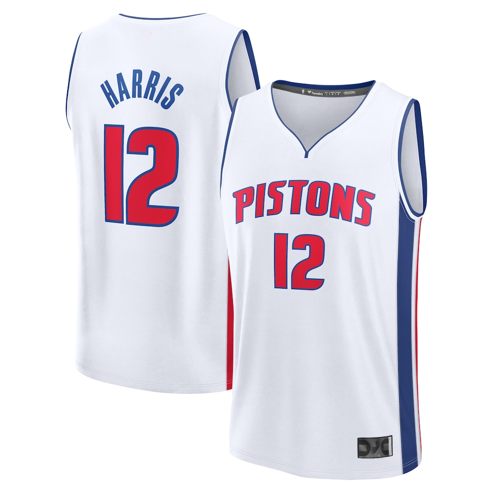 Trusc D.Pistons #12 Tobias Harris  White Fast Break Replica Player Jerseys - Association Edition