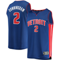 Trusc D.Pistons #2 Cade Cunningham  Blue Fast Break Replica Jerseys - Icon Edition