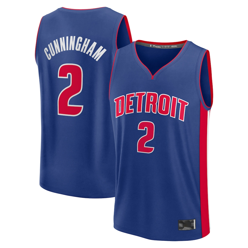 Trusc D.Pistons #2 Cade Cunningham  Blue Fast Break Replica Player Jerseys - Icon Edition