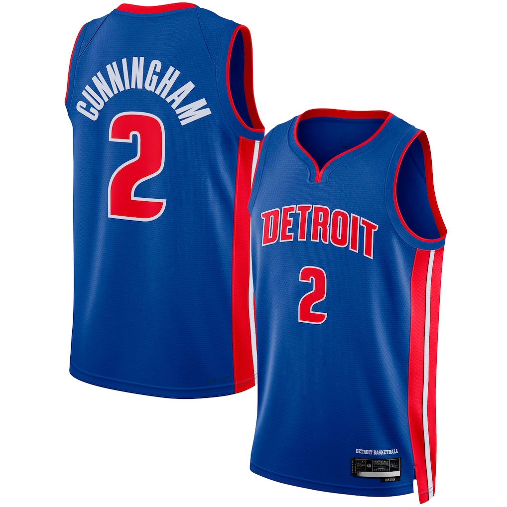 Trusc D.Pistons #2 Cade Cunningham Blue Swingman Jerseys - Icon Edition