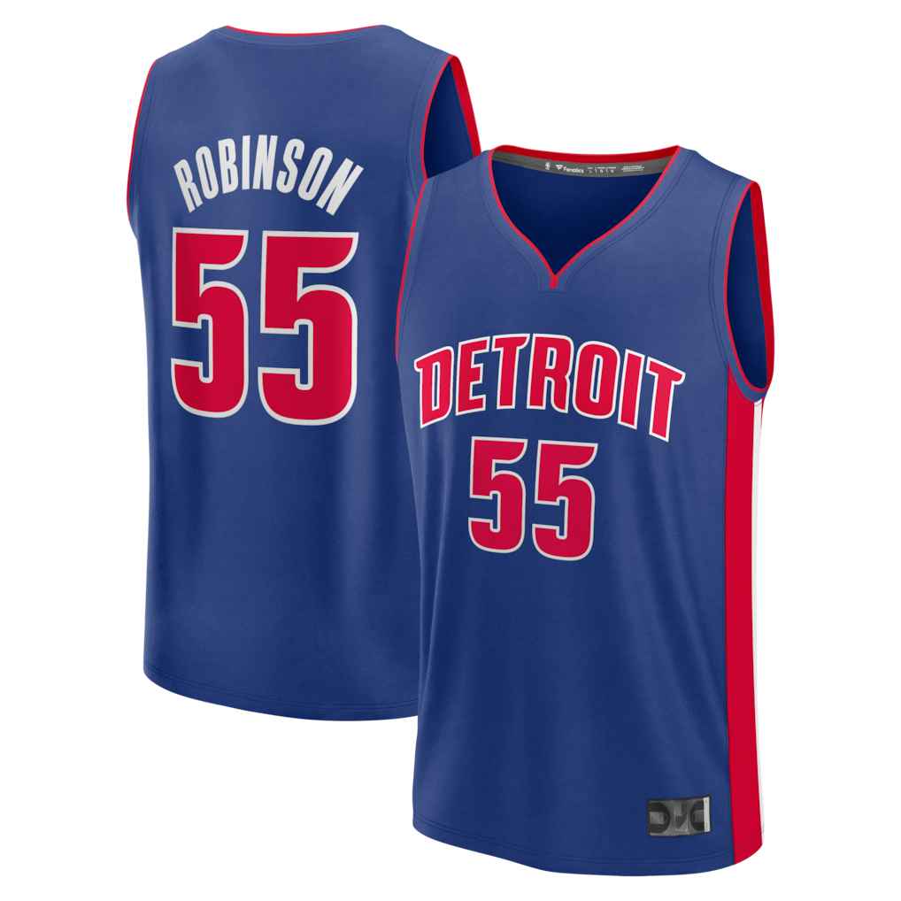 Trusc D.Pistons #55 Duncan Robinson  Blue Fast Break Jerseys - Icon Edition