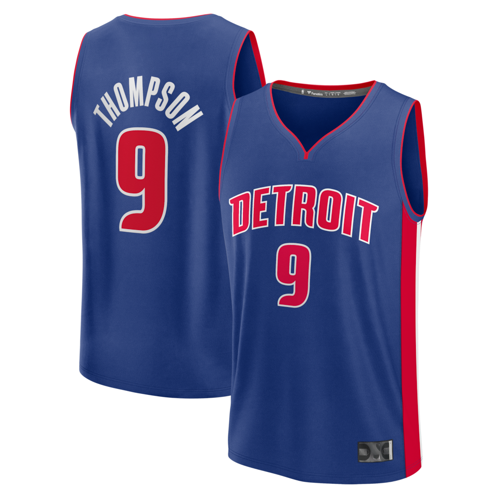 Trusc D.Pistons #9 Ausar Thompson  Blue Fast Break Jerseys - Icon Edition