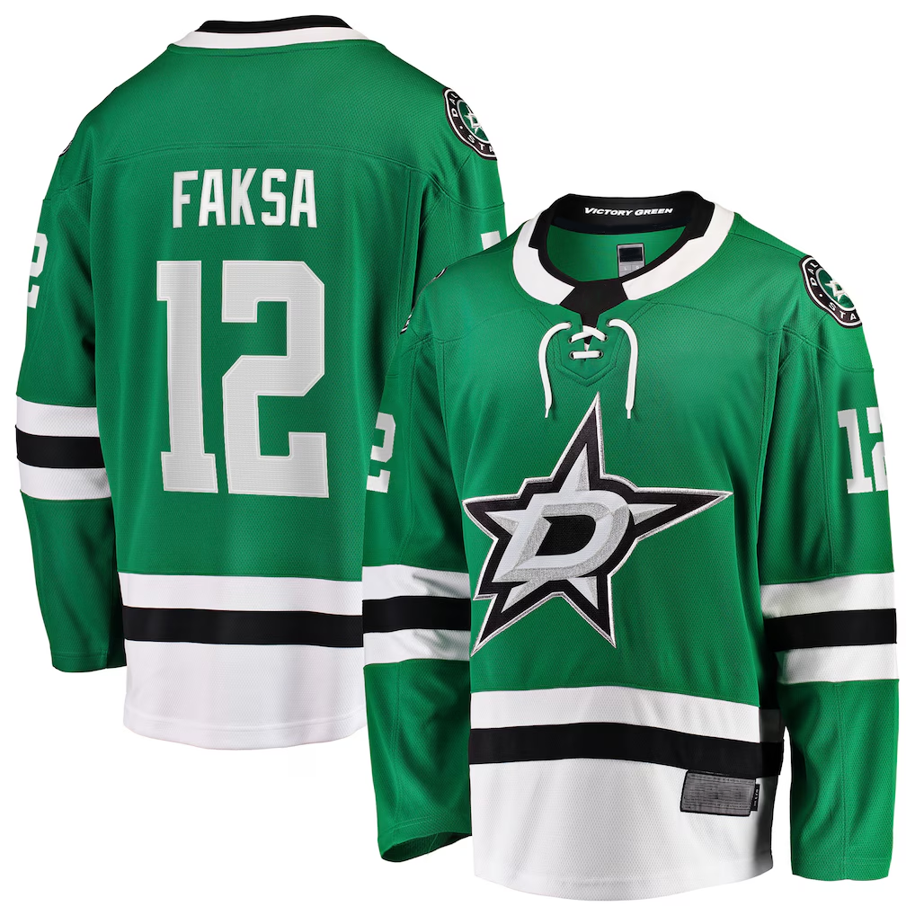 Trusc D.Stars #12 Radek Faksa Kelly Green Home Breakaway Jerseys