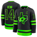 Trusc D.Stars #14 Jamie Benn Black Alternate Premium Jerseys