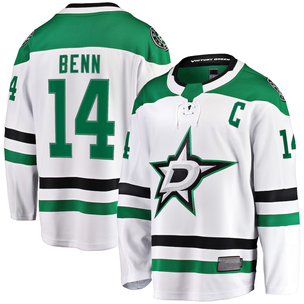 Trusc D.Stars #14 Jamie Benn White Breakaway Jerseys
