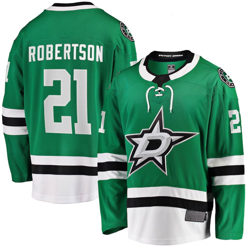Trusc D.Stars #21 Jason Robertson Kelly Green Home Breakaway Replica Jerseys