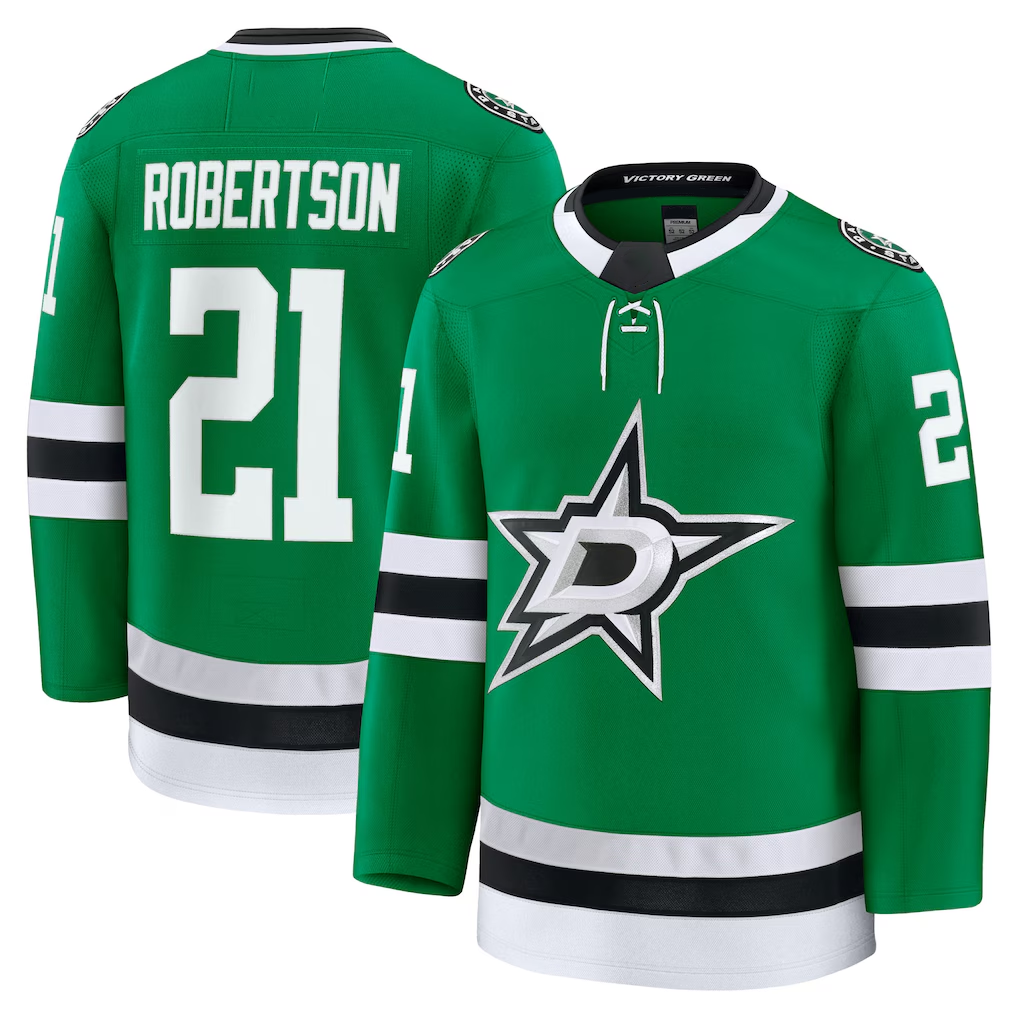 Trusc D.Stars #21 Jason Robertson Kelly Green Home Premium Jerseys
