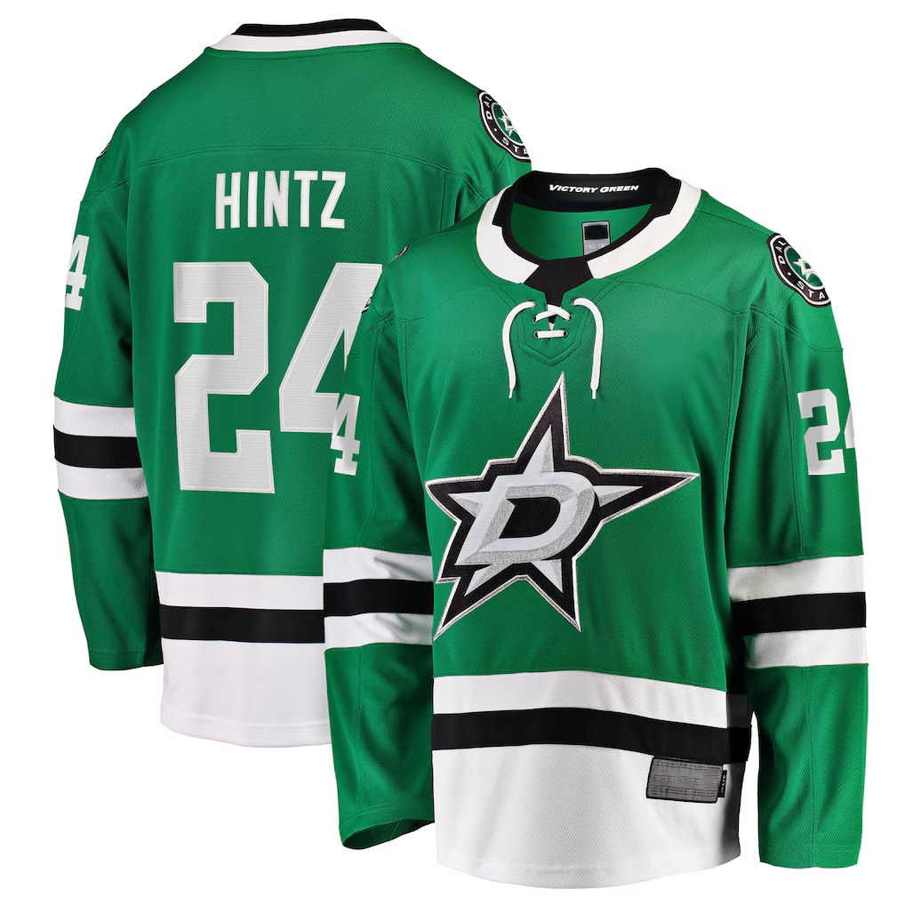 Trusc D.Stars #24 Roope Hintz Kelly Green Home Breakaway Player Jerseys