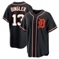 Trusc D.Tigers #13 Dillon Dingler Player Black Fashion Out Home Game Stitched Jerseys