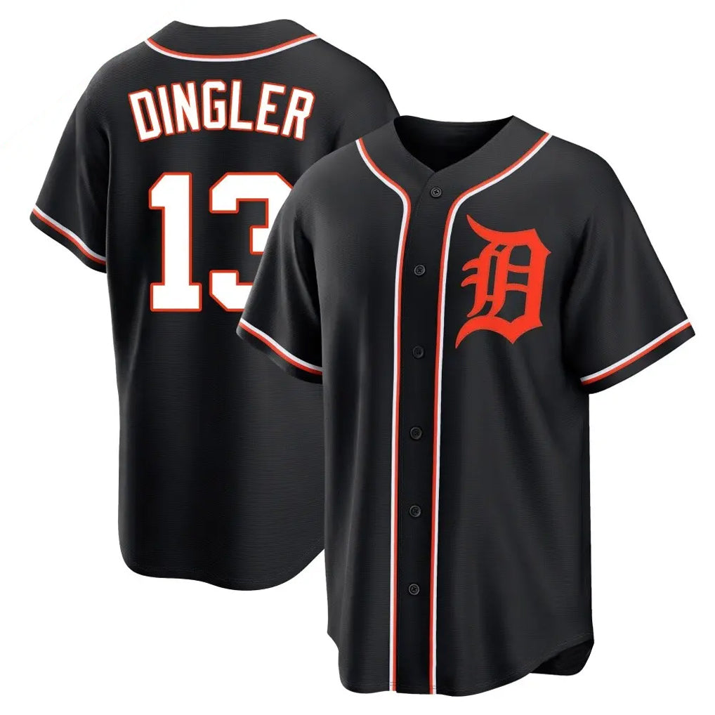 Trusc D.Tigers #13 Dillon Dingler Player Black Fashion Out Home Game Stitched Jerseys
