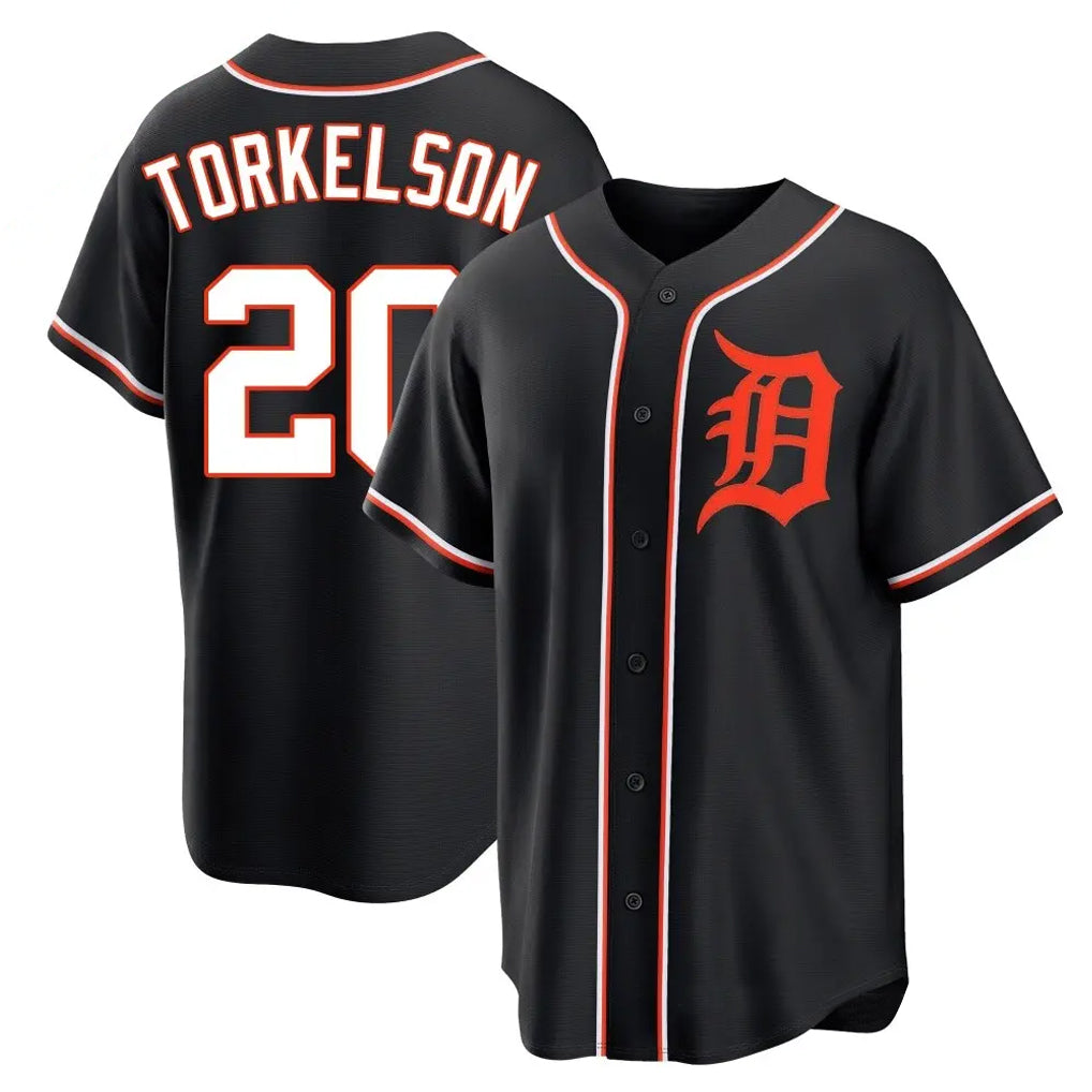 Trusc D.Tigers #20 Spencer Torkelson Player Black Fashion Out Home Game Stitched Jerseys