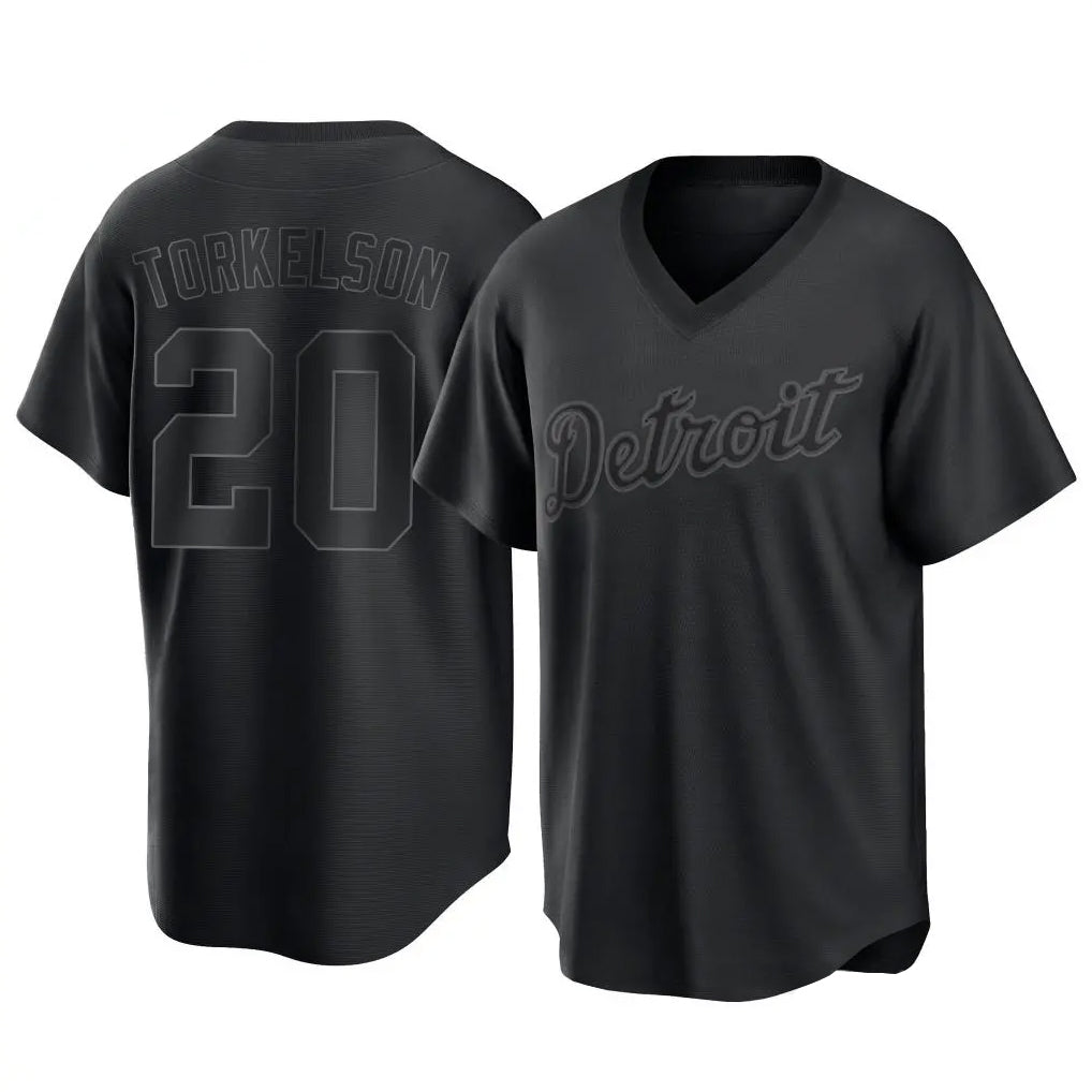 Trusc D.Tigers #20 Spencer Torkelson Player Black T-shirt Home Game Stitched Jerseys