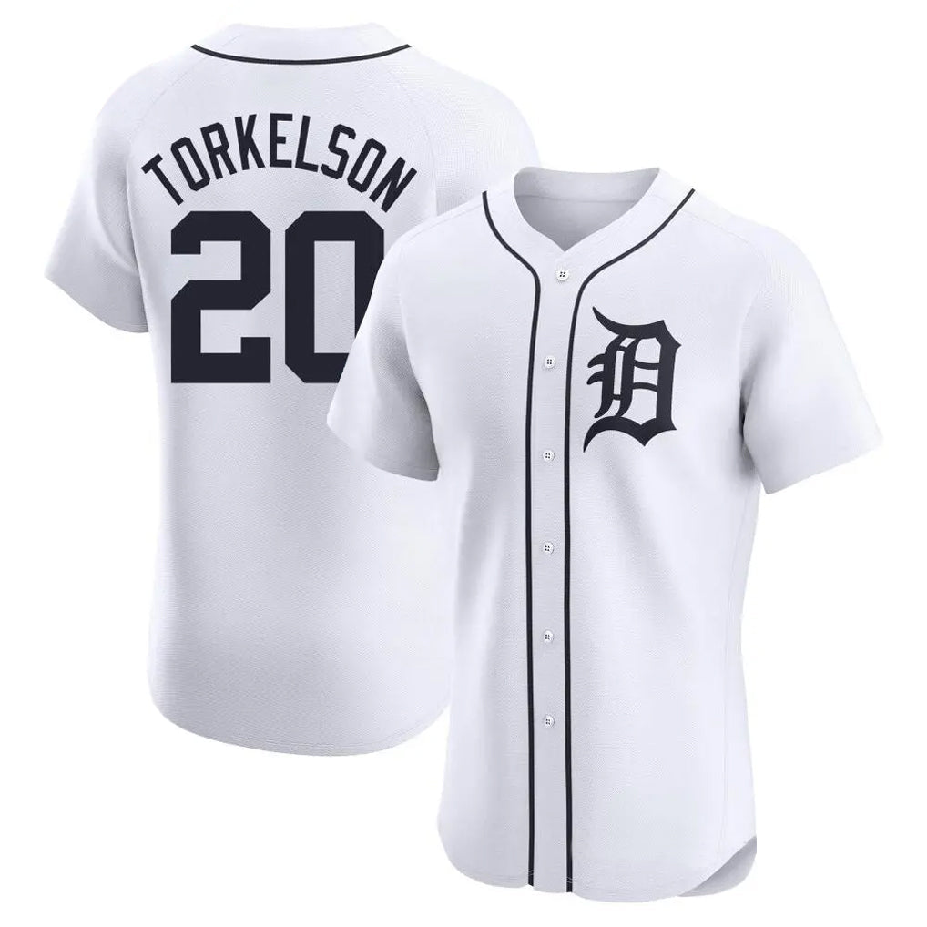 Trusc D.Tigers #20 Spencer Torkelson Player White Limited Elite Home Stitched Jerseys