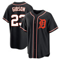 Trusc D.Tigers #23 Kirk Gibson Player Black Fashion Out Home Game Stitched Jerseys