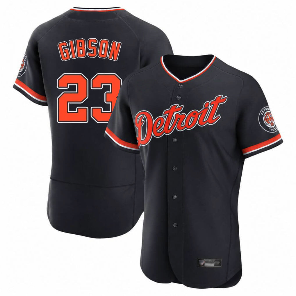 Trusc D.Tigers #23 Kirk Gibson Player Navy Limited Elite Home Game Stitched Jerseys