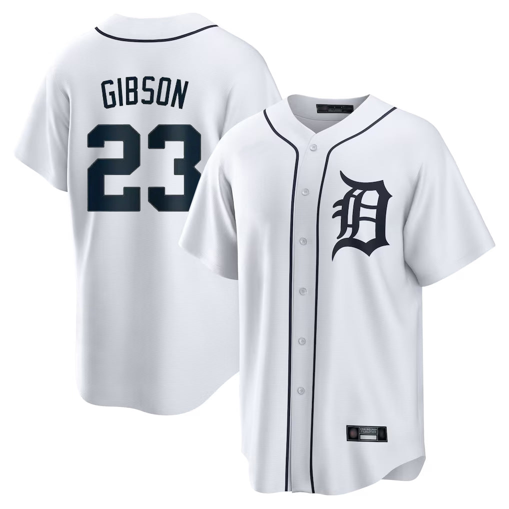 Trusc D.Tigers #23 Kirk Gibson Player White Home Game Stitched Jerseys