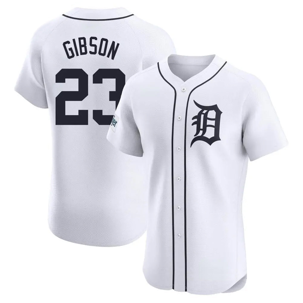 Trusc D.Tigers #23 Kirk Gibson Player White Limited Elite Home Stitched Jerseys