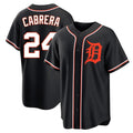 Trusc D.Tigers #24 Miguel Cabrera Player Black Fashion Out Home Game Stitched Jerseys