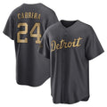 Trusc D.Tigers #24 Miguel Cabrera Player Charcoal All-Star Home Game Stitched Jerseys