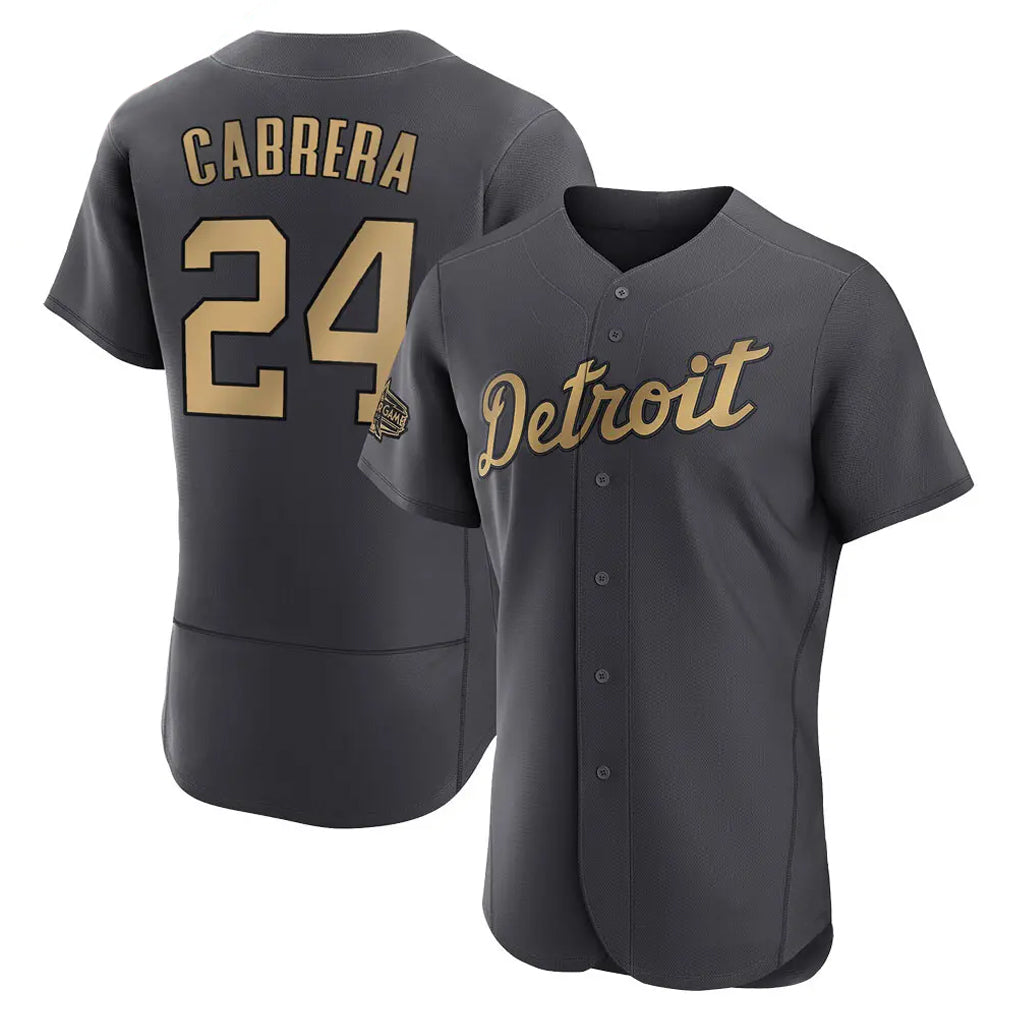 Trusc D.Tigers #24 Miguel Cabrera Player Charcoal All-Star Limited Elite Home Stitched Jerseys