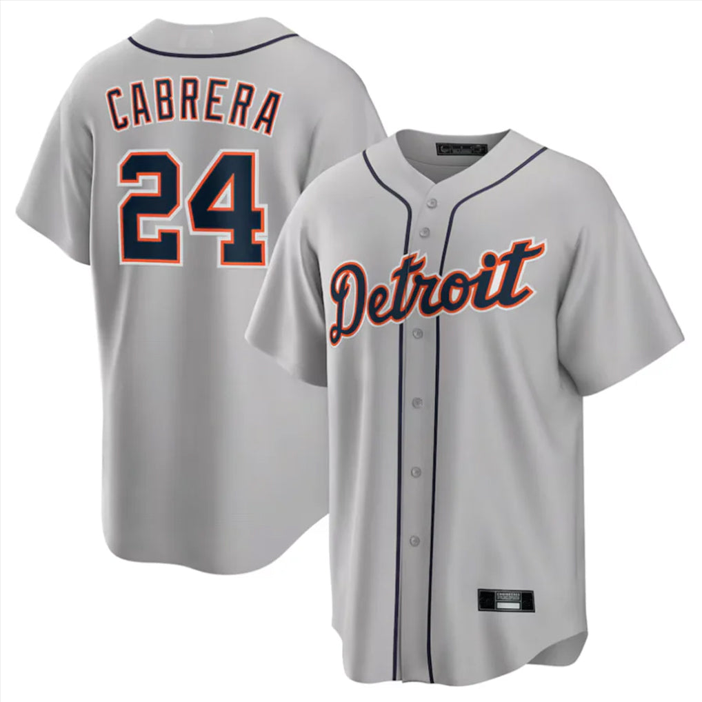 Trusc D.Tigers #24 Miguel Cabrera Player Gray Home Game Stitched Jerseys