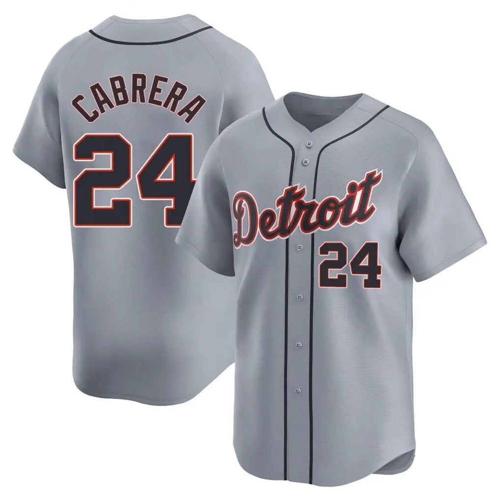 Trusc D.Tigers #24 Miguel Cabrera Player Gray Home Limited Stitched Jerseys