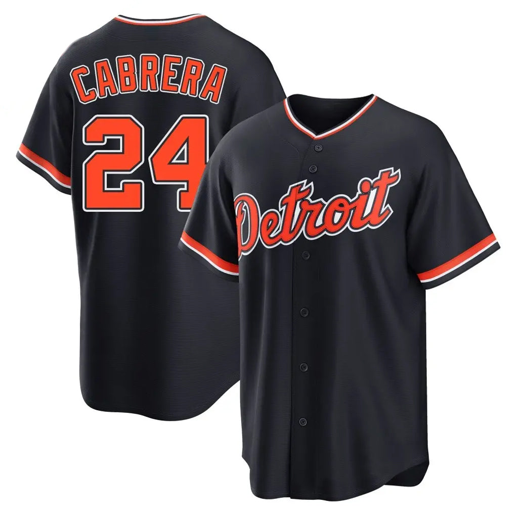 Trusc D.Tigers #24 Miguel Cabrera Player Navy Home Game Stitched Jerseys