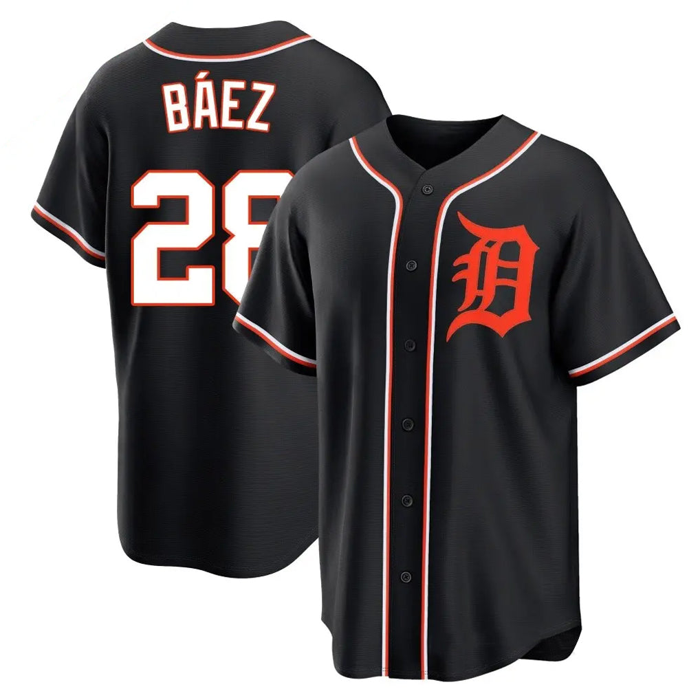 Trusc D.Tigers #28 Javier B¡§¡éez Player Black Fashion Out Home Game Stitched Jerseys