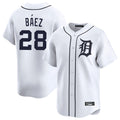 Trusc D.Tigers #28 Javier B¡§¡éez Player White Home Limited Stitched Jerseys