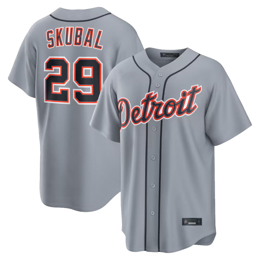 Trusc D.Tigers #29 Tarik Skubal Player Gray Home Game Stitched Jerseys