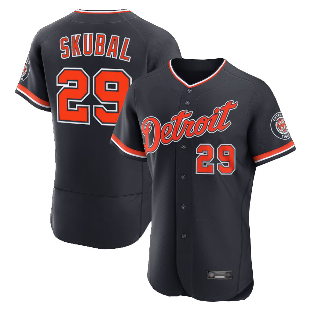 Trusc D.Tigers #29 Tarik Skubal Player Navy Limited Elite Home Game Stitched Jerseys