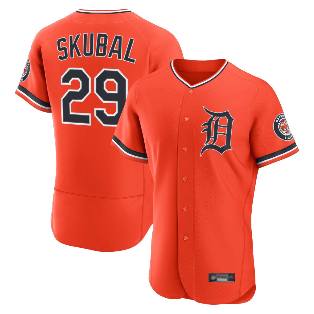 Trusc D.Tigers #29 Tarik Skubal Player Orange Limited Elite Home Stitched Jerseys