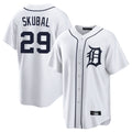 Trusc D.Tigers #29 Tarik Skubal Player White Home Game Stitched Jerseys