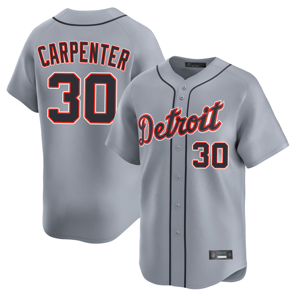 Trusc D.Tigers #30 Kerry Carpenter Player Gray Home Limited Stitched Jerseys