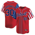 Trusc D.Tigers #30 Kerry Carpenter Player Red Independence Day Vapor Premier Limited Stitched Jerseys