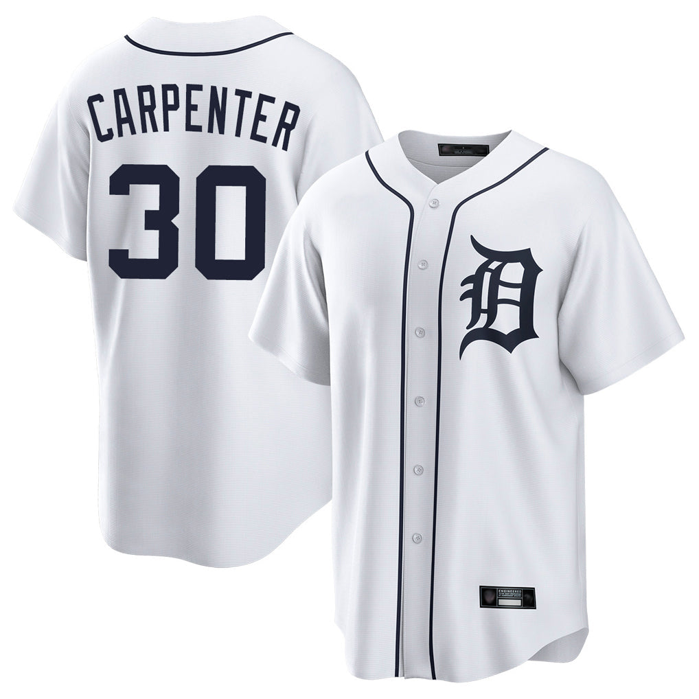 Trusc D.Tigers #30 Kerry Carpenter Player White Home Game Stitched Jerseys