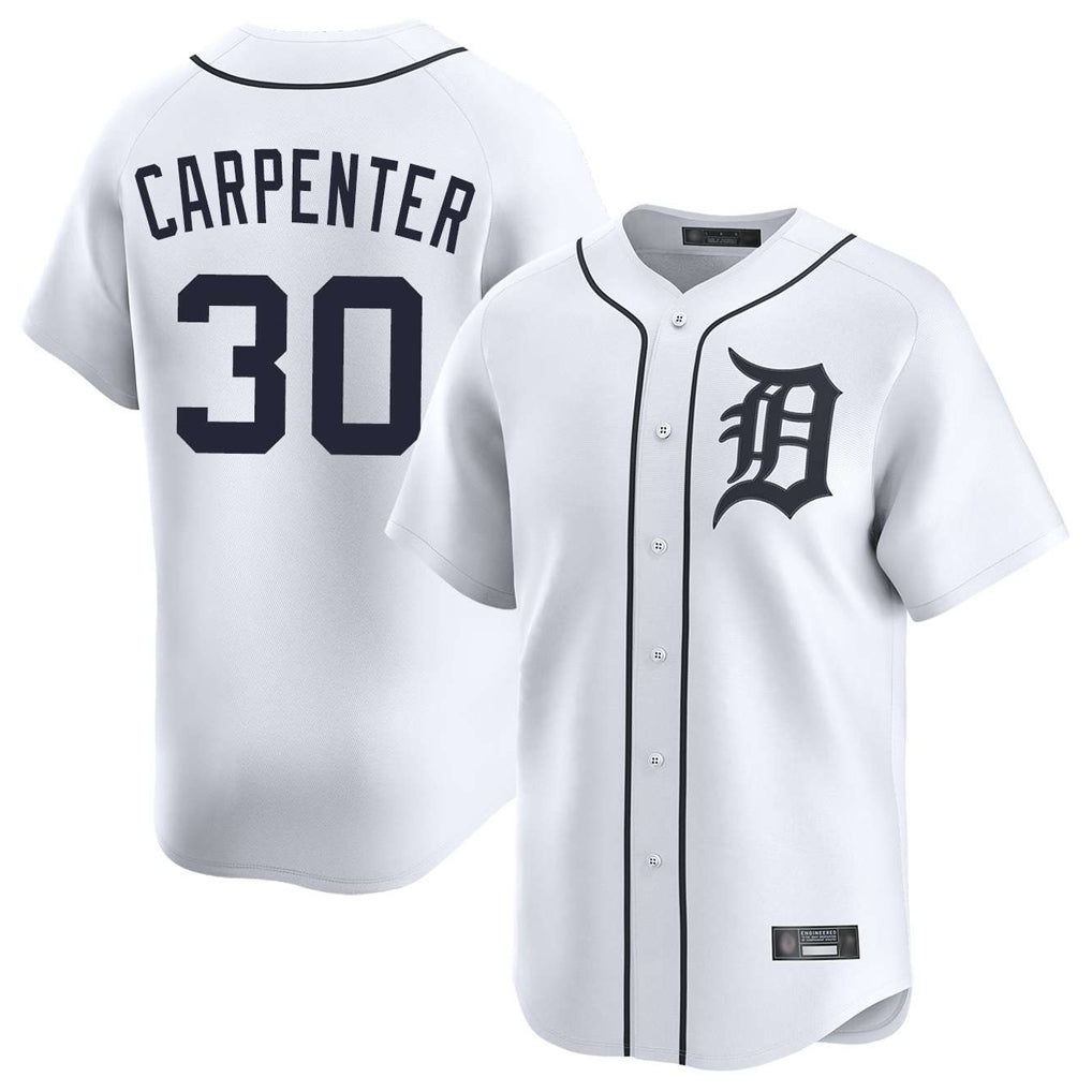 Trusc D.Tigers #30 Kerry Carpenter Player White Home Limited Stitched Jerseys