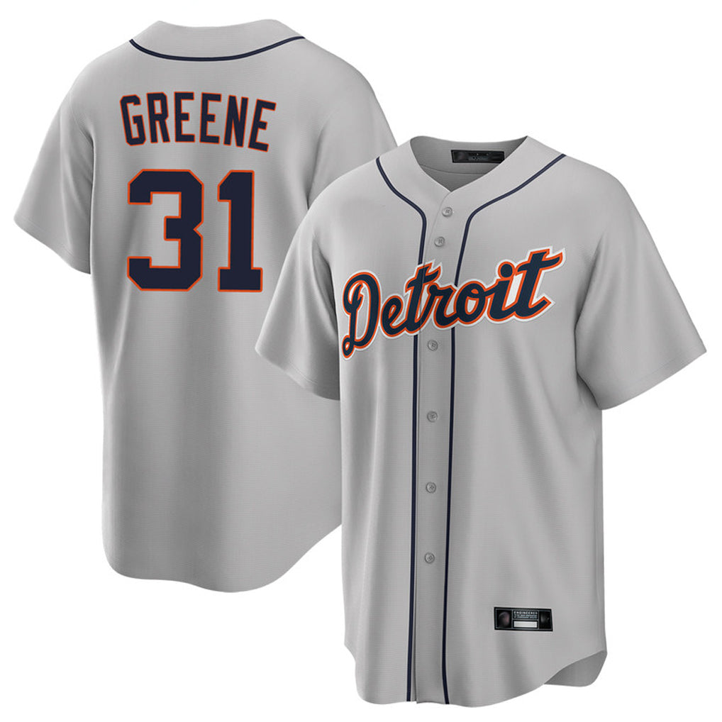 Trusc D.Tigers #31 Riley Greene Player Gray Home Game Stitched Jerseys