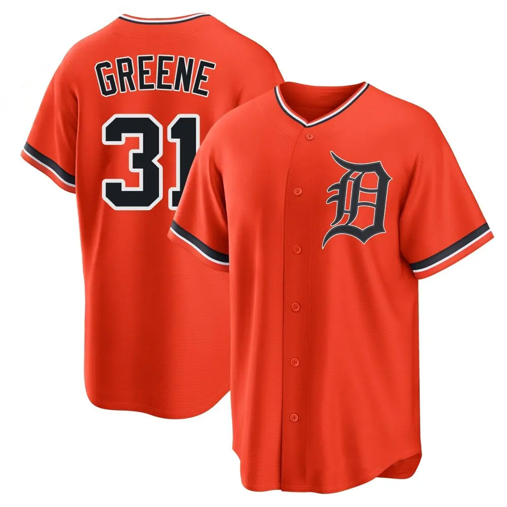 Trusc D.Tigers #31 Riley Greene Player Orange Home Game Stitched Jerseys