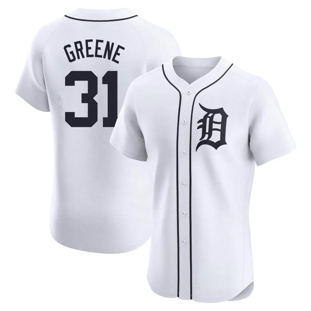 Trusc D.Tigers #31 Riley Greene Player White Limited Elite Home Stitched Jerseys