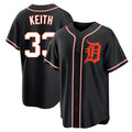 Trusc D.Tigers #33 Colt Keith Player Black Fashion Out Home Game Stitched Jerseys