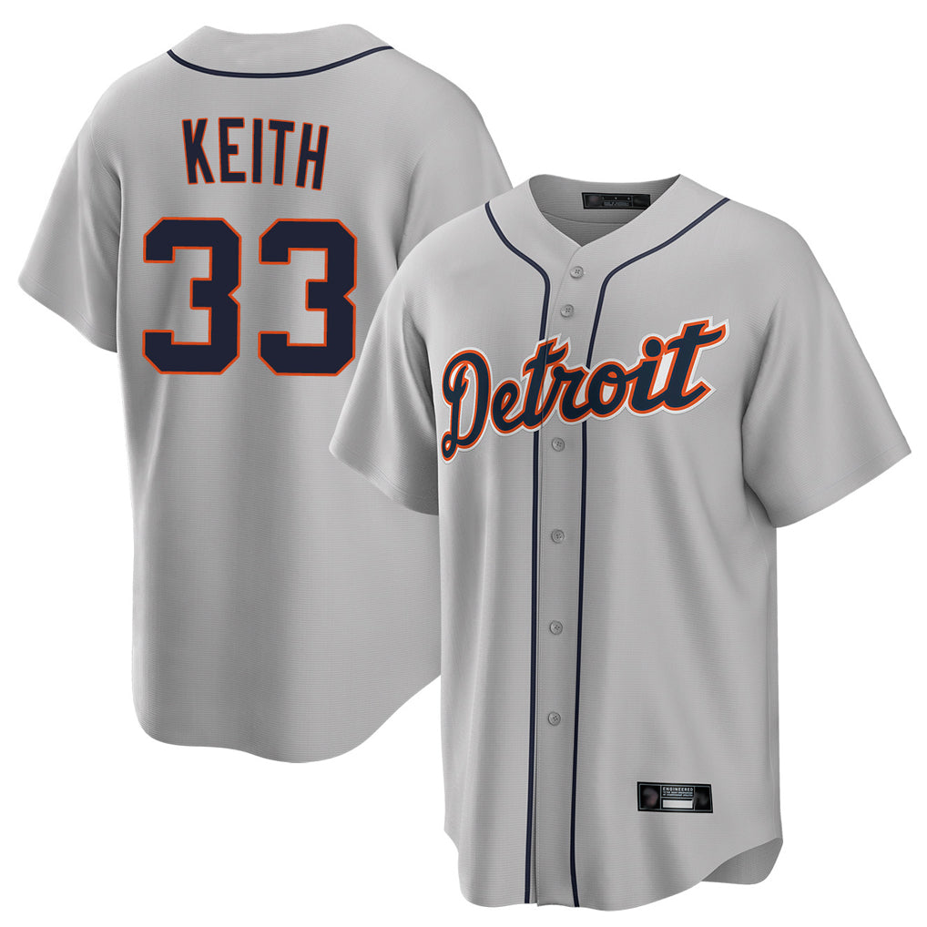 Trusc D.Tigers #33 Colt Keith Player Gray Home Game Stitched Jerseys