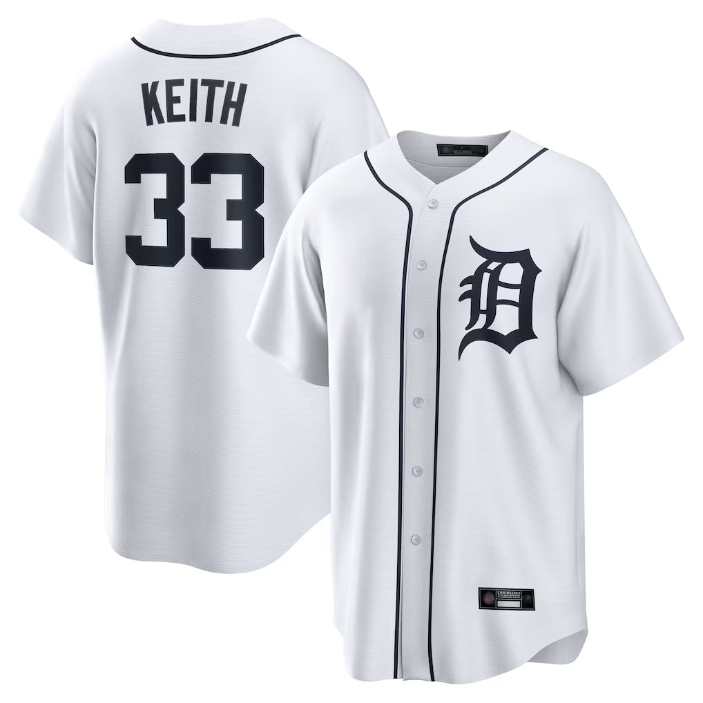 Trusc D.Tigers #33 Colt Keith Player White Home Game Stitched Jerseys