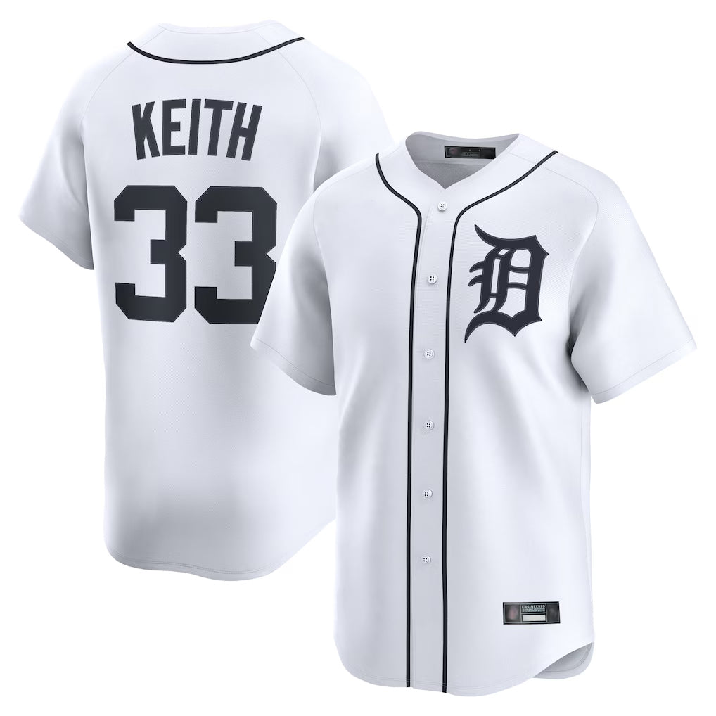 Trusc D.Tigers #33 Colt Keith Player White Home Limited Stitched Jerseys