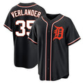 Trusc D.Tigers #35 Justin Verlander Player Black Fashion Out Home Game Stitched Jerseys