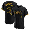 Trusc D.Tigers #3 Alan Trammell Player Black Snake Skin City Limited Elite Home Stitched Jerseys
