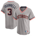 Trusc D.Tigers #3 Alan Trammell Player Gray Cooperstown T-shirt Home Game Stitched Jerseys