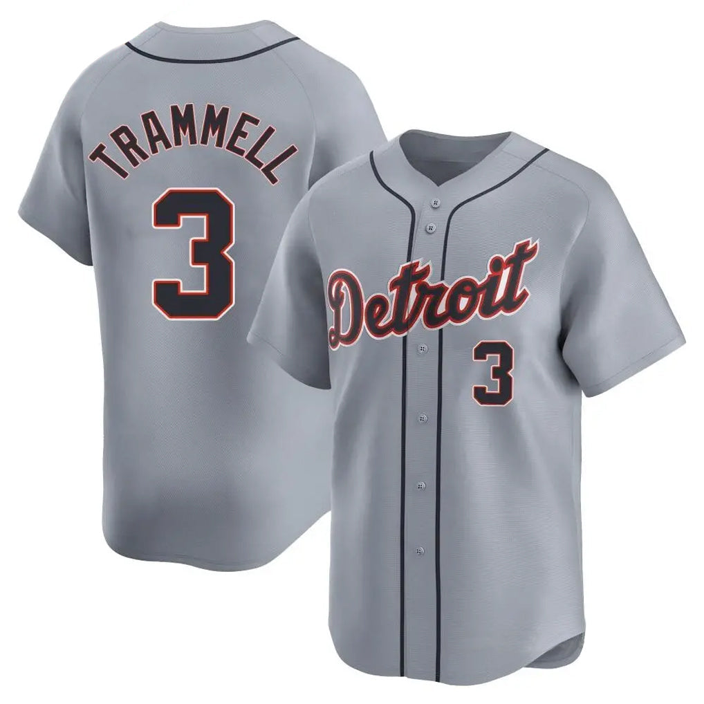 Trusc D.Tigers #3 Alan Trammell Player Gray Home Limited Stitched Jerseys